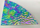 X-Large CBS Bullseye Clear Green Magenta Blue (GMB) Fusion Ripple 90 COE Dichroic Glass
