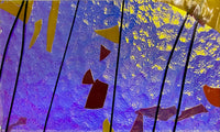 X-Large CBS Specialty 3x5 Autumn Fracture #4111 Blue Gold 90 COE Dichroic Glass - 2 sizes!