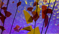X-Large CBS Specialty 3x5 Autumn Fracture #4111 Blue Gold 90 COE Dichroic Glass - 2 sizes!