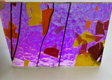 X-Large CBS Specialty 3x5 Autumn Fracture #4111 Blue Gold 90 COE Dichroic Glass - 2 sizes!