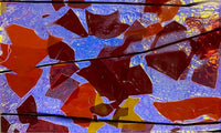 X-Large CBS Specialty 3x5 Autumn Fracture #4111 Blue Gold 90 COE Dichroic Glass - 2 sizes!