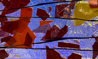 X-Large CBS Specialty 3x5 Autumn Fracture #4111 Blue Gold 90 COE Dichroic Glass - 2 sizes!