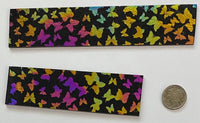 Rare Thin Black Rainbow Fusion Butterflies 90 COE Patterned Dichroic Glass - 2 pieces!