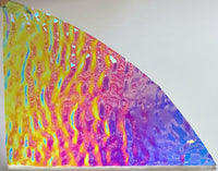 X-Large Clear Rainbow #2 Blue Purple Pink Bullseye Ripple 90 COE Dichroic Glass