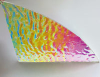 X-Large Clear Rainbow #2 Blue Purple Pink Bullseye Ripple 90 COE Dichroic Glass