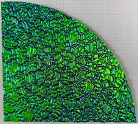 Quarter (1/4) sheet - CBS 3mm Black 90 COE Figure C Emerald Green Dichroic Glass