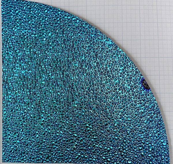 Quarter (1/4) sheet - CBS Black 90 COE Dew Drop Pink Teal Dichroic Glass