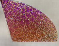 Quarter (1/4) sheet - CBS 3mm Clear 90 COE Figure C Magenta Green Dichroic Glass