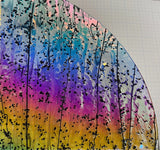 CBS Mardi Gras 1/4 sheet #4200 Rainbow #2 Frit Stringers 90 COE Dichroic Glass (Coating reversed)
