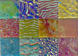Twelve 1x1 Clear 90 COE Dichroic Sampler Mix Glass Assortment (Lot Q)
