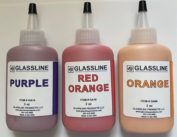 Glassline Halloween Fall - Purple, Red-Orange, Orange Fusing Glass Paints Set of 3