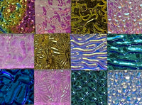 Twelve 1x1 Black and Clear 90 COE Dichroic Sampler Mix Glass Assortment (Lot E)