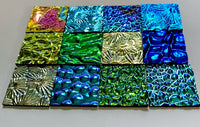 Twelve 1x1 Black 90 COE Dichroic Sampler Mix Glass Assortment (Lot U)