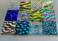 Twelve 1x1 Black and Clear 90 COE Dichroic Sampler Mix Glass Assortment (Lot L)