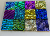 Twelve 1x1 Black 90 COE Dichroic Sampler Mix Glass Assortment (Lot S)