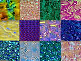 Twelve 1x1 Black and Clear 90 COE Dichroic Sampler Mix Glass Assortment (Lot G)