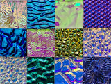 Twelve 1x1 Black and Clear 90 COE Dichroic Sampler Mix Glass Assortment (Lot NN)