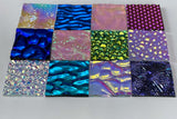 Twelve 1x1 Black and Clear 90 COE Dichroic Sampler Mix Glass Assortment (Lot NN)