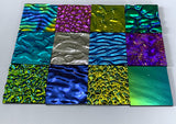 Twelve 1x1 Black 90 COE Dichroic Sampler Mix Glass Assortment (Lot CC)