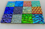 Twelve 1x1 Black 90 COE Dichroic Sampler Mix Glass Assortment (Lot S)