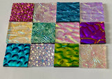 Twelve 1x1 Black and Clear 90 COE Dichroic Sampler Mix Glass Assortment (Lot E)