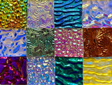 Twelve 1x1 Black and Clear 90 COE Dichroic Sampler Mix Glass Assortment (Lot L)