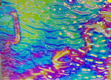 CBS Clear Green Magenta Fusion Ripple 90 COE Dichroic Glass - 3 sizes available!