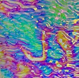 CBS Clear Green Magenta Fusion Ripple 90 COE Dichroic Glass - 3 sizes available!