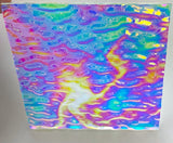 CBS Clear Green Magenta Fusion Ripple 90 COE Dichroic Glass - 3 sizes available!