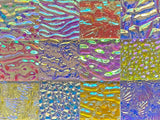 Twelve 1x1 Clear 90 COE Dichroic Sampler Mix Glass Assortment (Lot V)