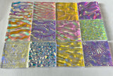 Twelve 1x1 Clear 90 COE Dichroic Sampler Mix Glass Assortment (Lot V)