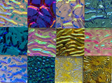 Twelve 1x1 Black and Clear 90 COE Dichroic Sampler Mix Glass Assortment (Lot H)