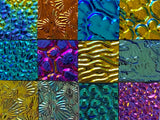 Twelve 1x1 Black 90 COE Dichroic Sampler Mix Glass Assortment (Lot F)