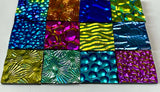 Twelve 1x1 Black 90 COE Dichroic Sampler Mix Glass Assortment (Lot F)
