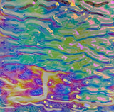 CBS Clear Green Magenta Fusion Ripple 90 COE Dichroic Glass - 3 sizes available!