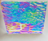CBS Clear Green Magenta Fusion Ripple 90 COE Dichroic Glass - 3 sizes available!