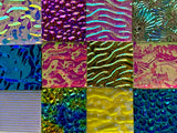 Twelve 1x1 Black and Clear 90 COE Dichroic Sampler Mix Glass Assortment (Lot W)
