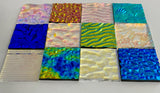 Twelve 1x1 Black and Clear 90 COE Dichroic Sampler Mix Glass Assortment (Lot W)