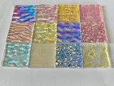 Twelve 1x1 Clear 90 COE Dichroic Sampler Mix Glass Assortment (Lot N)