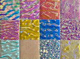 Twelve 1x1 Clear 90 COE Dichroic Sampler Mix Glass Assortment (Lot N)
