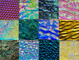 Twelve 1x1 Black and Clear 90 COE Dichroic Sampler Mix Glass Assortment (Lot G)