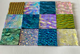 Twelve 1x1 Black and Clear 90 COE Dichroic Sampler Mix Glass Assortment (Lot G)