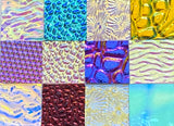 Twelve 1x1 Black and Clear 90 COE Dichroic Sampler Mix Glass Assortment (Lot D)