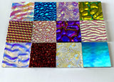 Twelve 1x1 Black and Clear 90 COE Dichroic Sampler Mix Glass Assortment (Lot D)
