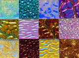 Twelve 1x1 Black and Clear 90 COE Dichroic Sampler Mix Glass Assortment (Lot M)