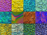 Twelve 1x1 Black 90 COE Dichroic Sampler Mix Glass Assortment (Lot S)