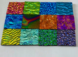 Twelve 1x1 Black 90 COE Dichroic Sampler Mix Glass Assortment (Lot S)