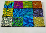 Twelve 1x1 Black 90 COE Dichroic Sampler Mix Glass Assortment (Lot U)
