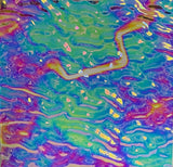 CBS Clear Green Magenta Fusion Ripple 90 COE Dichroic Glass - 3 sizes available!