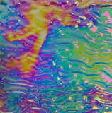CBS Clear Green Magenta Fusion Ripple 90 COE Dichroic Glass - 3 sizes available!